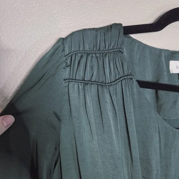 Böhme Green Prairie Maxi Dress Long Sleeve Tiered Ruffle Cottagecore Boho Size S - Picture 8 of 9